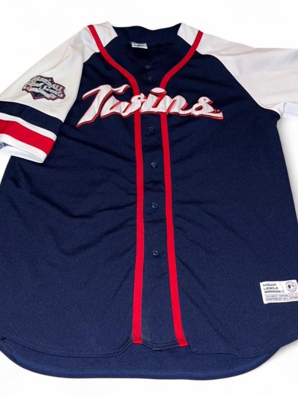 Minnesota Twins Vintage MLB Sewn Jersey XL 46-48 MLB Dynasty Series Blue